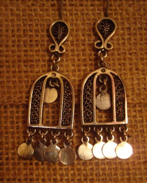 Egyptian filigree earring